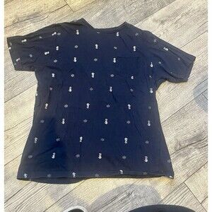 Native Code Mens Medium Navy Blue T Shirt Crew Neck‎ Short Sleeves